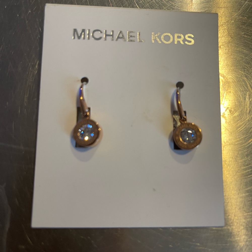 Michael Kors brilliance rose gold earrings